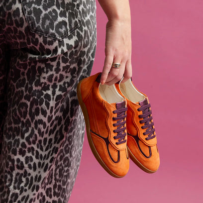 San Sebastian Wildleder Damen Sneaker Orange