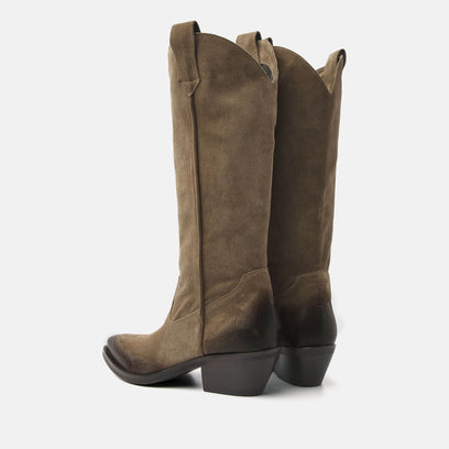 Amy Damen Wildleder Stiefel Sand