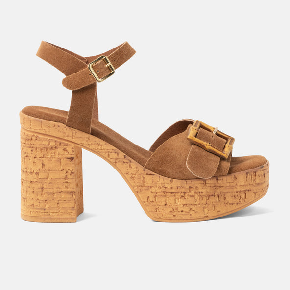 Abril Damen Wildleder-Sandalen Cognac Abril Damen Wildleder-Sandalen Cognac
