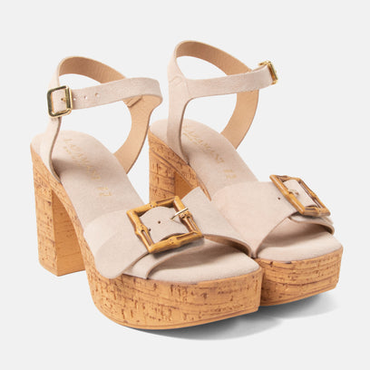 Abril Damen Wildleder-Sandalen Nude