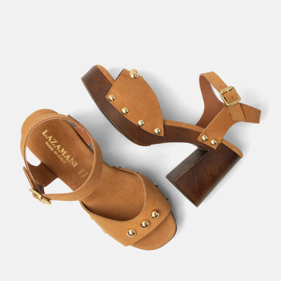 Luisa Damen Wildleder-Clogs Cuoio