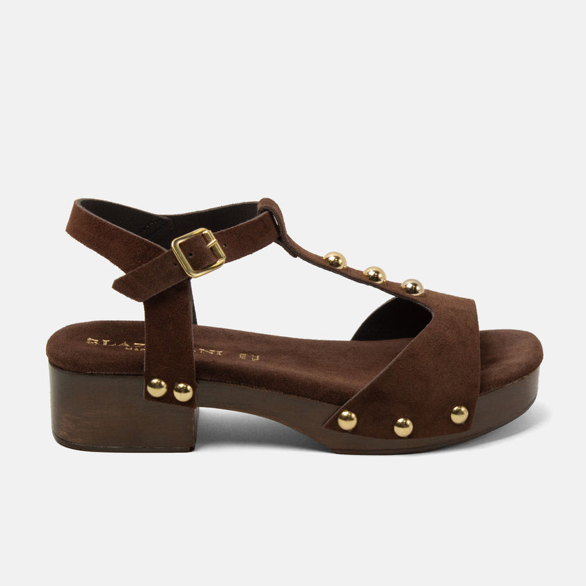 Ola Damen Wildleder-Clogs Brown
