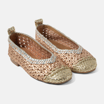 Brisa Damen Leder-Ballerinas Peach