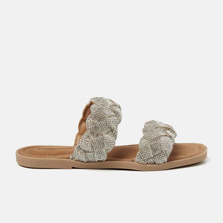 Estelle Damen Pantoletten Silver Estelle Damen Pantoletten Silver