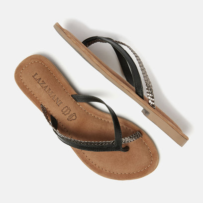 Bibi Damen Leder-Pantoletten Black