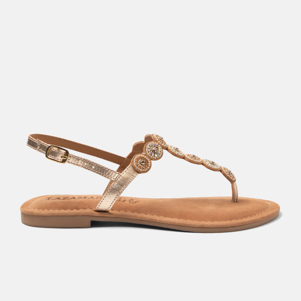 Luz Damen Leder-Sandalen Gold Luz Damen Leder-Sandalen Gold