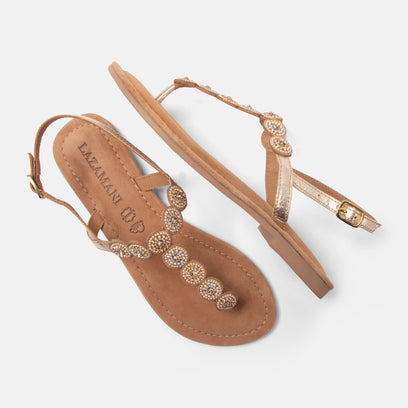 Luz Damen Leder-Sandalen Gold