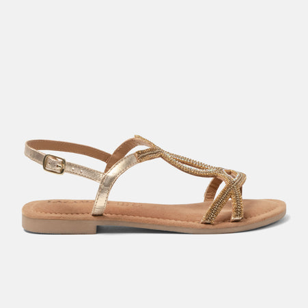 Malia Damen Leder-Sandalen Gold Malia Damen Leder-Sandalen Gold