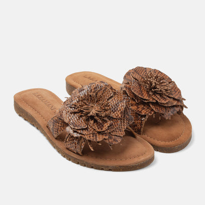 Moa Damen Wildleder-Pantoletten Tan