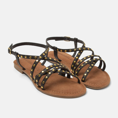 Tova Damen Leder-Sandalen Black