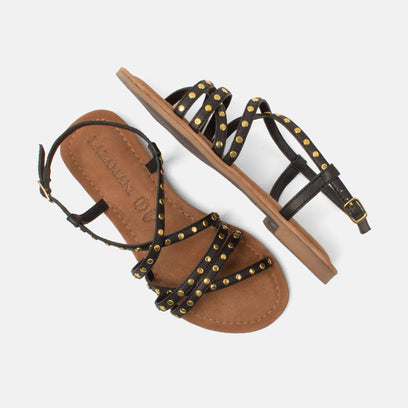 Tova Damen Leder-Sandalen Black