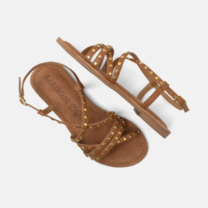 Tova Damen Leder-Sandalen Tan