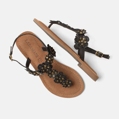 Pippa Damen Leder-Sandalen Black