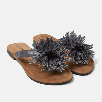 Roza Damen Leder-Zehentrenner Black