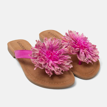 Roza Damen Leder-Zehentrenner Pink
