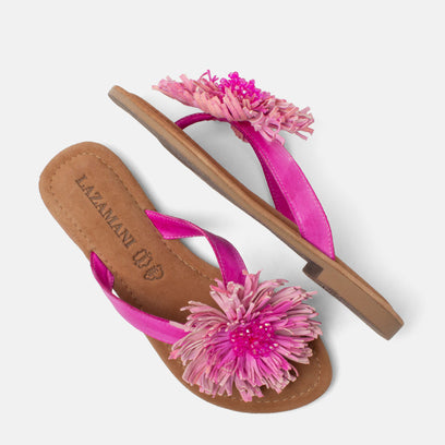 Roza Damen Leder-Zehentrenner Pink