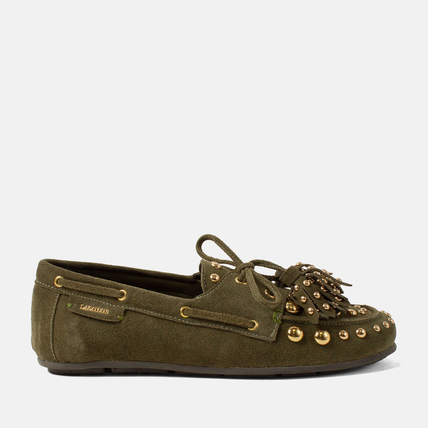 Stella Damen Wildleder-Mokassins Green