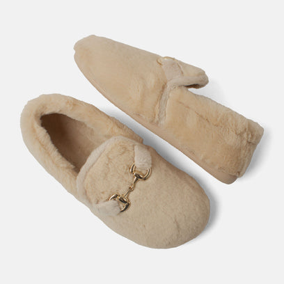 Floor Damen Hausschuhe Beige