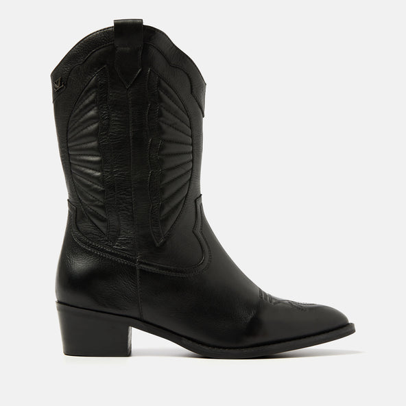 Milou Damen Leder Cowboy-Stiefel Black Milou Damen Leder Cowboy-Stiefel Black