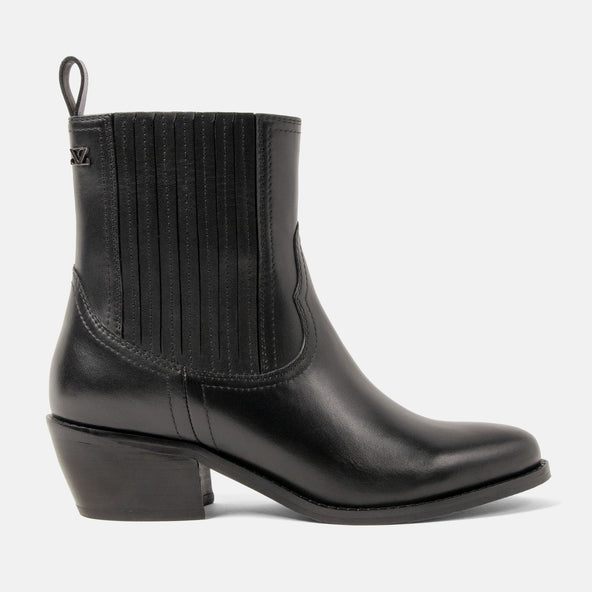 An Damen Leder-Stiefeletten Black An Damen Leder-Stiefeletten Black