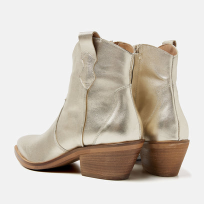 Arianna Damen Leder-Stiefeletten Gold
