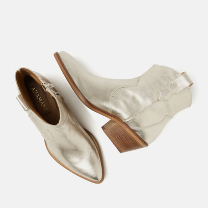 Arianna Damen Leder-Stiefeletten Gold