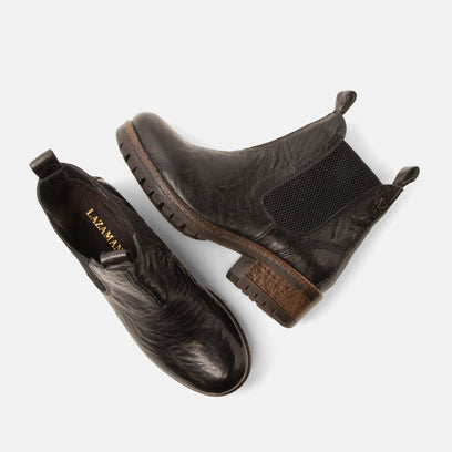 Ria Damen Leder Chelsea-Boots Black