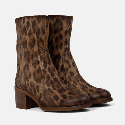 Chiki Damen Leder-Stiefeletten Brown