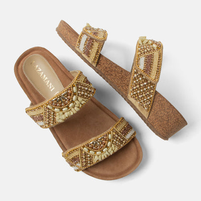 Sol Damen Leder-Pantoletten Beige