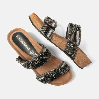 Sol Damen Leder-Pantoletten Black