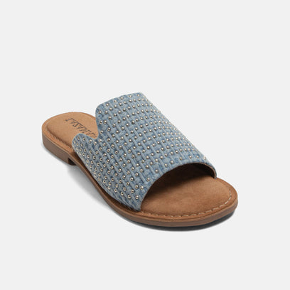 Alma Damen Pantoletten Denim