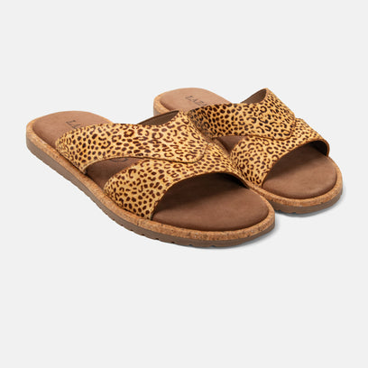 Jana Damen Pantoletten Leopard