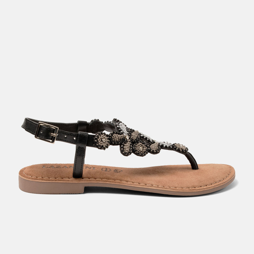 Maritza Damen Leder-Sandalen Black