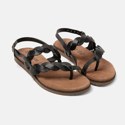 Nilda Damen Leder-Sandalen Black
