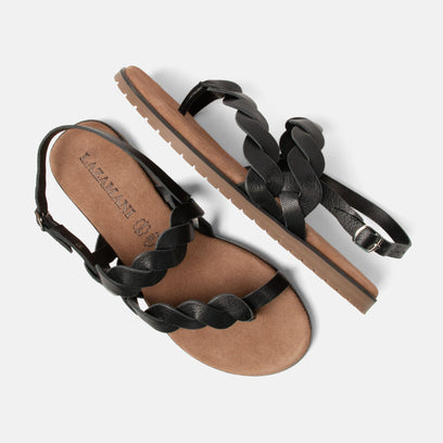 Nilda Damen Leder-Sandalen Black