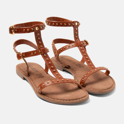 Olinda Damen Leder-Sandalen Tan