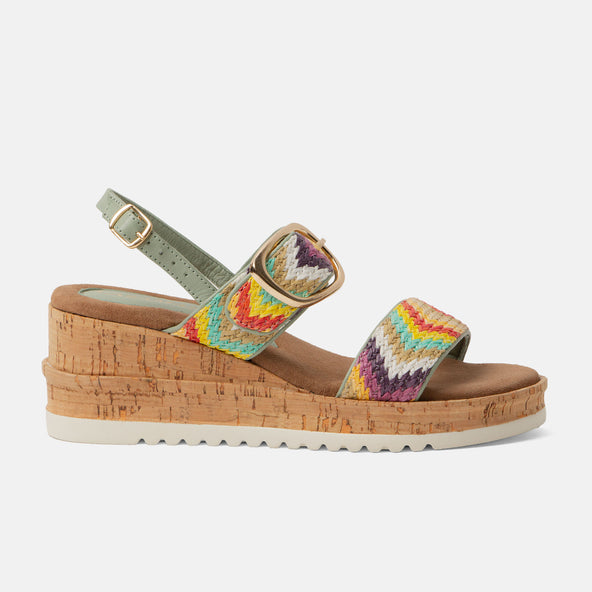 Carla DamenSandalen Raffia Green Carla DamenSandalen Raffia Green