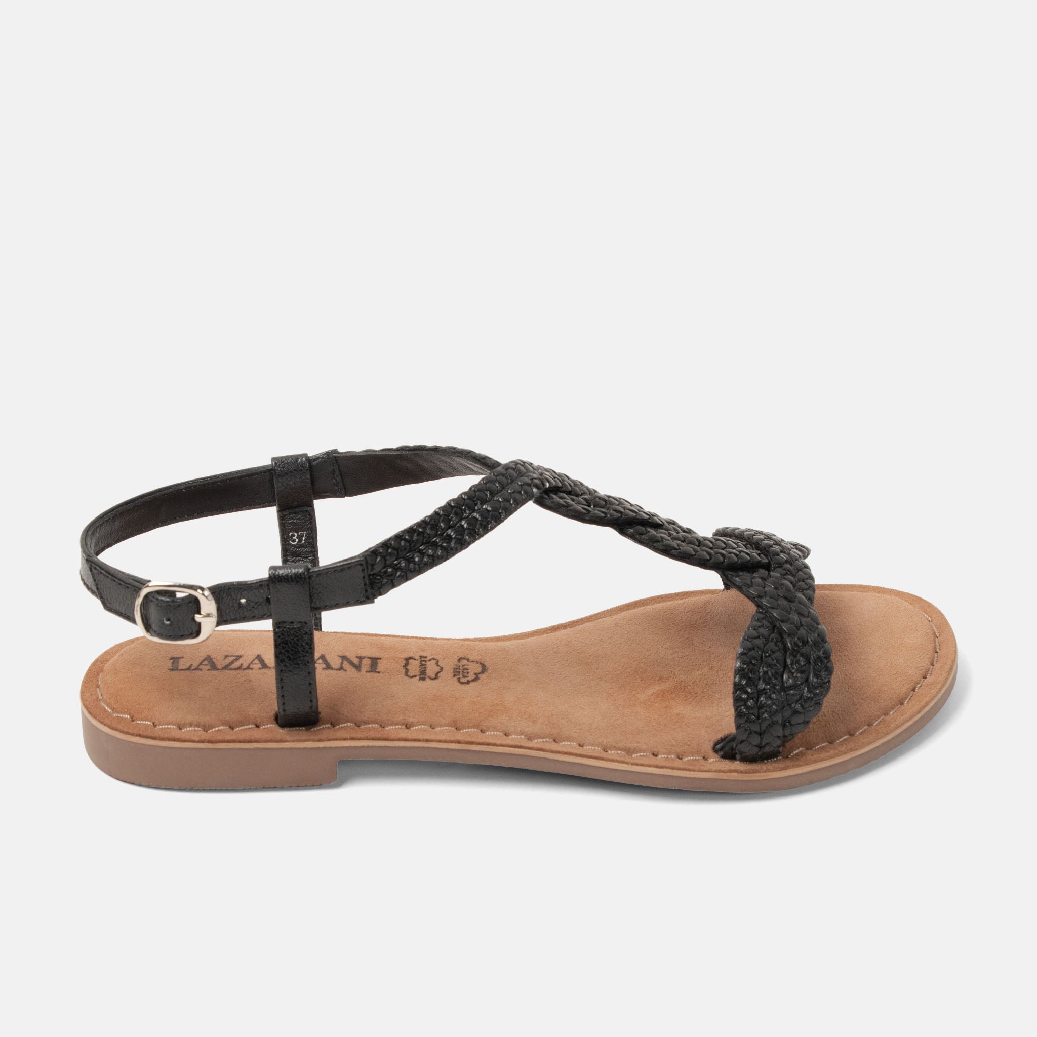 Sandalen Damen Leder Schwarz Aida Damen Leder-Sandalen Black - Main Image