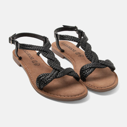 Aida Damen Leder-Sandalen Black