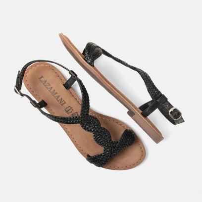 Aida Damen Leder-Sandalen Black