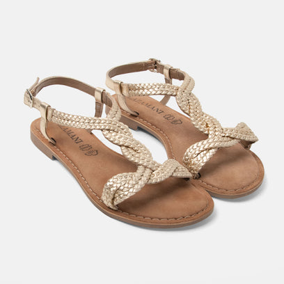 Aida Damen Leder-Sandalen Gold
