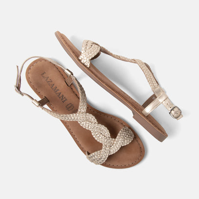 Aida Damen Leder-Sandalen Gold