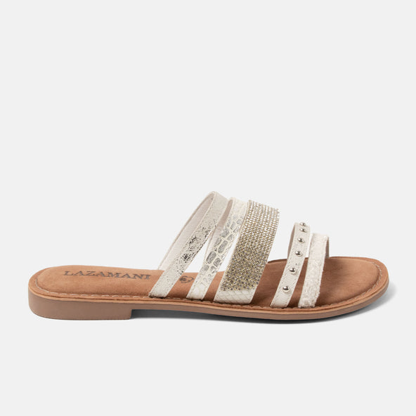 Caro Damen Pantoletten White Caro Damen Pantoletten White