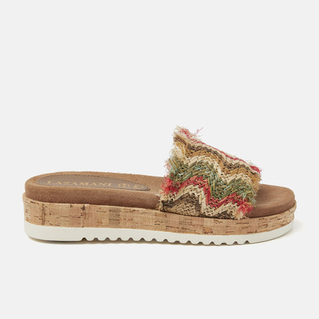 Violet Damen Raffia-Pantoletten Taupe Violet Damen Raffia-Pantoletten Taupe