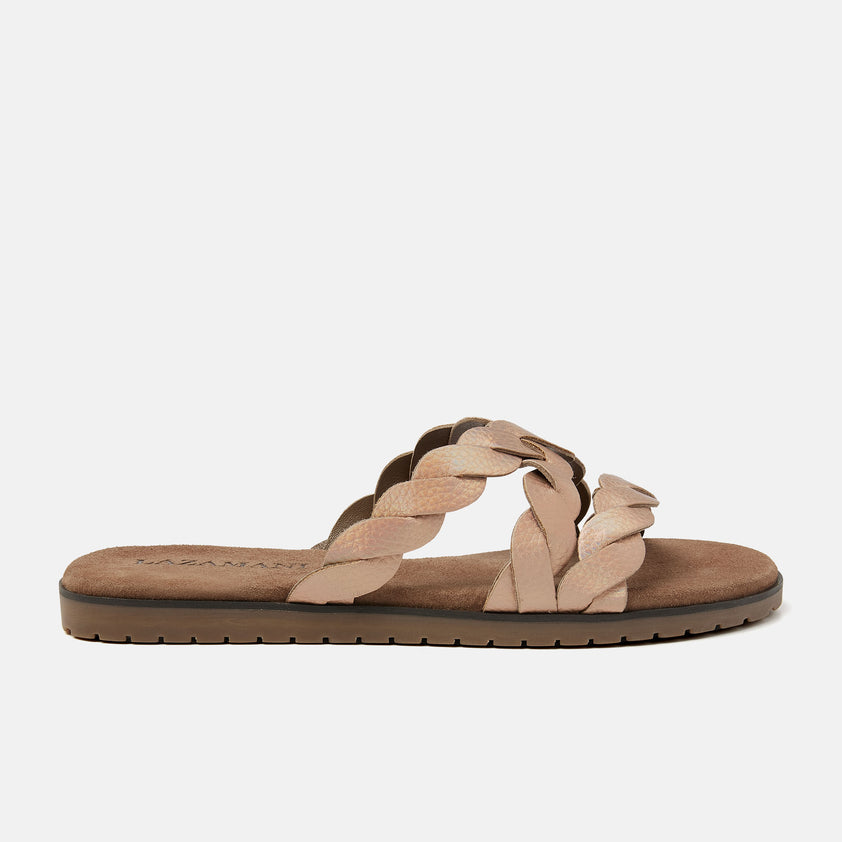 Eden Damen Leder Pantoletten Rose