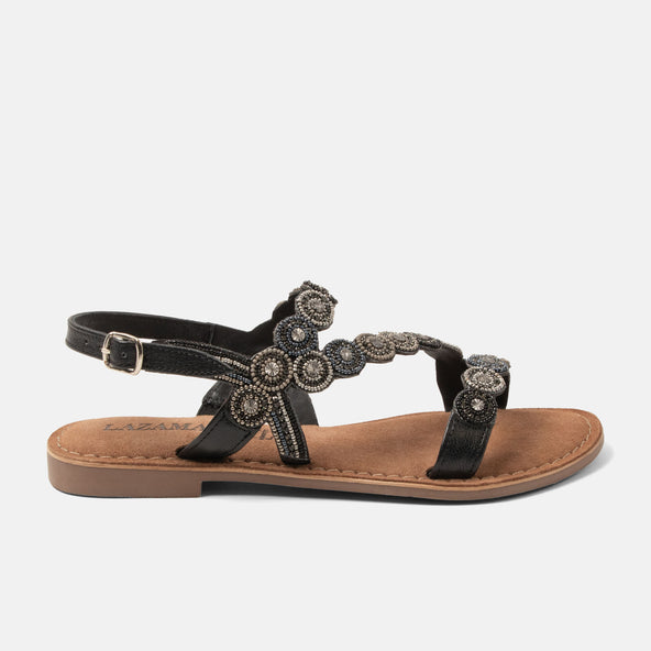 Helena Damen Leder-Sandalen Black Helena Damen Leder-Sandalen Black