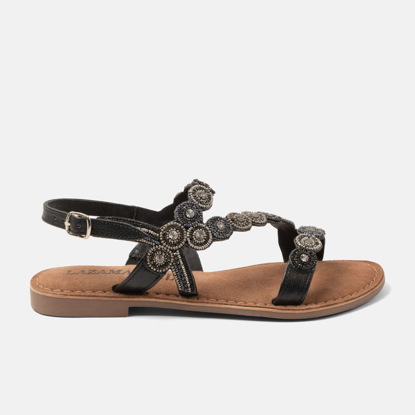 Helena Damen Leder-Sandalen Black