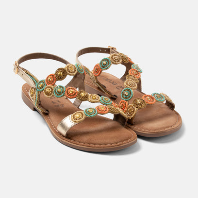 Helena Damen Leder-Sandalen Multi