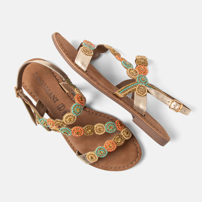 Helena Damen Leder-Sandalen Multi