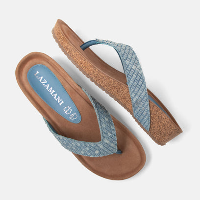 Laura Damen Pantoletten Denim